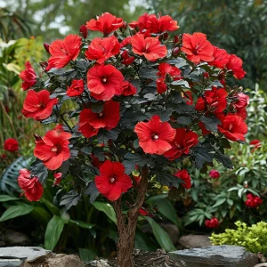 Гибискус Миднайт Роуз купить по цене от 269р. в интернет-магазине «Посадика» с доставкой почтой в в Кедровыйе и по всей России – [изображение №1].